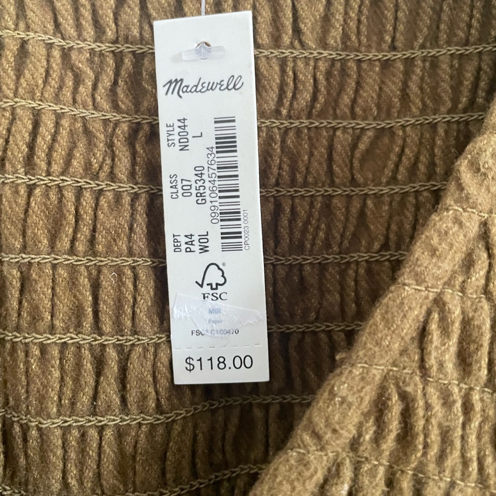 NWT Madewell Flannel Lucie V-Neck Smocked Mini Dress Thanksgiving Fall - Picture 7 of 9